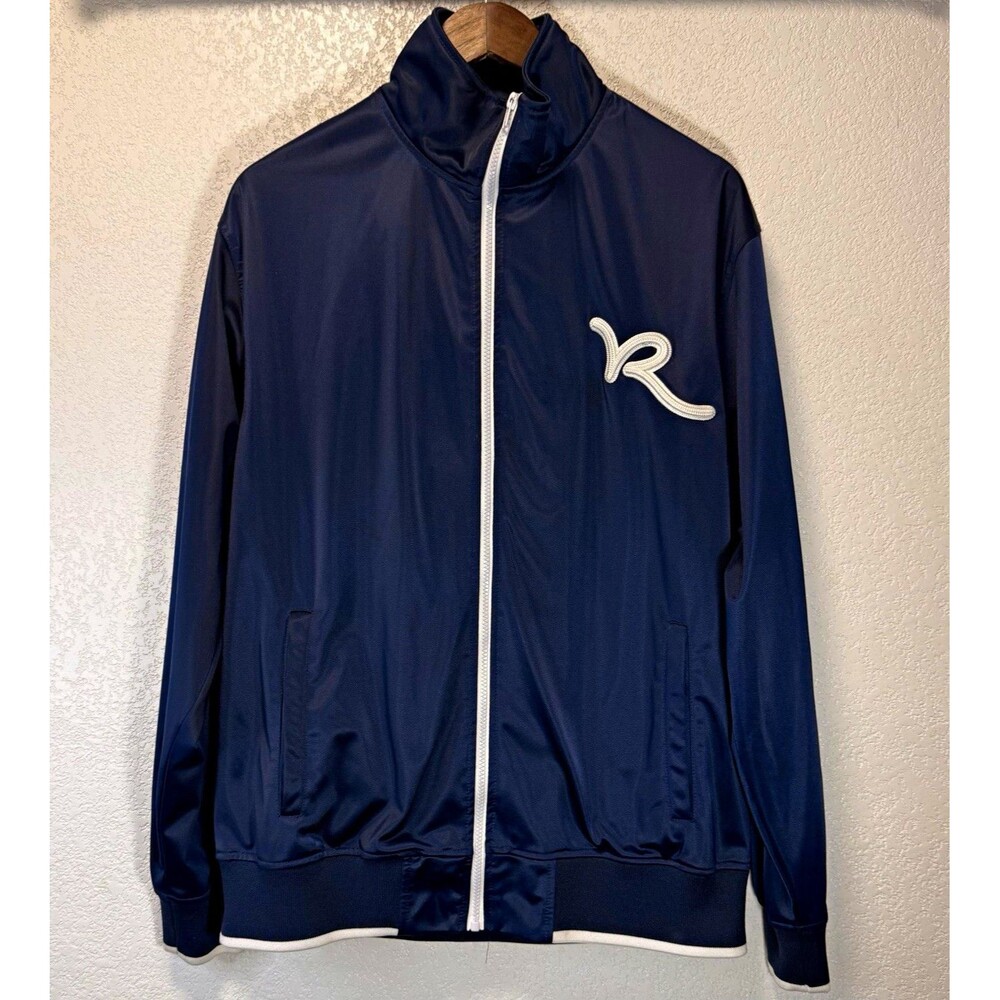 Rocawear Authentic Men’s L Navy Blue Track Jacket Full Zip Embroidered Logo